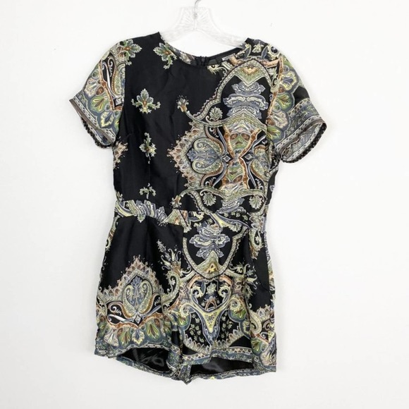 Missguided Pants - Missguided boho printed romper navy blue size 6